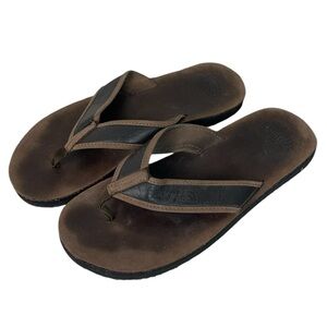 B4 Women’s The North Face Leather Strap Brown Flip Flops Sz 9